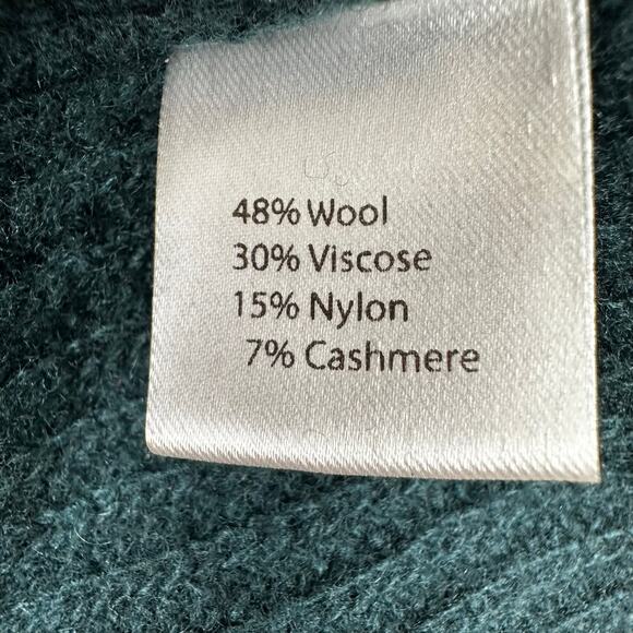 Bartolini Wool Cashmere Blend Turtleneck Sweater Ribbed Knit Green Size Small - Picture 6 of 8